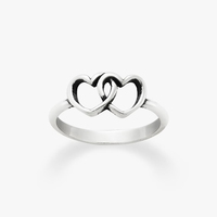 Vente en gros Nouveau design Bague en argent sterling 925 personnalisée Bague en argent antique Bague en forme de cœur et d'étoile pour femme
