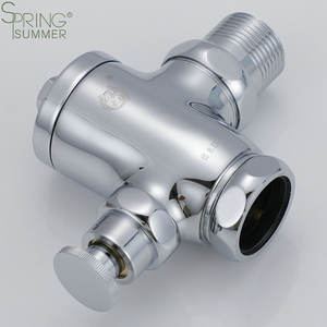 Vanne de <span class=keywords><strong>chasse</strong></span> <span class=keywords><strong>d</strong></span>'<span class=keywords><strong>eau</strong></span> manuelle à <span class=keywords><strong>bouton</strong></span>-<span class=keywords><strong>poussoir</strong></span> pour toilettes, en laiton, avec temporisation, printemps-été - Product Image 2