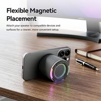 Haut-parleur de conversation IA compact haut de gamme pour chambre et bureau, avec éclairage annulaire audio BLE 5W et support magnétique, appareil intelligent