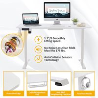Petit bureau électrique double réglable en hauteur avec 4 mémoires, table d'étude ergonomique assis-debout pour le bureau à domicile