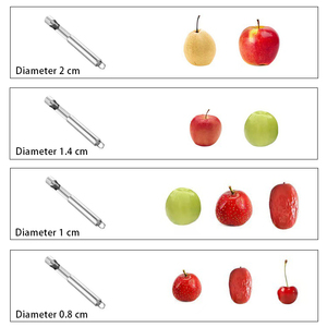 เครื่องคว้านผลไม้สแตนเลสอเนกประสงค์4ขนาดใบมีดหยักคมสำหรับคว้านเมล็ดเชอร์รี่พุทราแอปเปิ้ล - Product Image 4