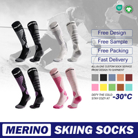 Chaussettes en laine professionnelles pour hommes femmes hiver chaud épaissi longue Ski sport Compression mi-mollet chaussettes pour cyclisme course
