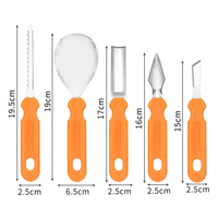 Groothandel Fruit Groente Halloween Pompoen Carving Kits Rvs Fruit Decoreren Vleesmes Set Met Draagtas