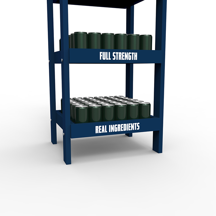 Modern Pine Wood 5-Layer Cocktail & Wine Display Stand with Wheels Easy Assembly Carton Packed for Wine Stores — view 3