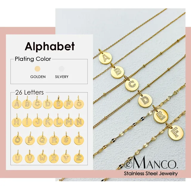 EManco Women Men Rock Hip Hop Bling Jewelry Iced Out Alphabet Pendant Name Rhinestone Chain Initial Necklace Dropshipping