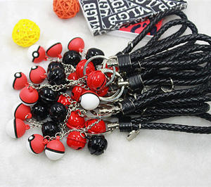 Vente chaude Populaire Dessin Animé Jouet LOGO Personnalisé Pokemoned Thème 3D Rouge Blanc Poke Ball En Caoutchouc En Plastique <span class=keywords><strong>Porte</strong></span>-<span class=keywords><strong>clés</strong></span> 25cm - Product Image 1