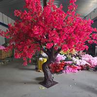 F182 Arbre artificiel réaliste fait main, rose, à tronc courbé, pour décoration de mariage et de restaurant, olivier et cerisier en fleurs