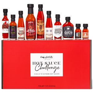 Set de Regalo de 10 Salsas Picantes Variadas (de Picante a Extremadamente Picante), en Frascos de Vidrio Hechos a Mano, un Regalo Único para Hombres, Esposos, Padres, en Cumpleaños y Navidad - Product Image 1