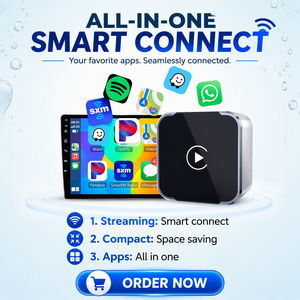 อะแดปเตอร์ XinZhengHong Universal Smart Wireless CarPlay รุ่น <span class=keywords><strong>XD</strong></span>-B12 2-in-1 พร้อมระบบนำทาง GPS ในตัว รองรับ <span class=keywords><strong>AI</strong></span> Box และ YouTube Prime - Product Image 1