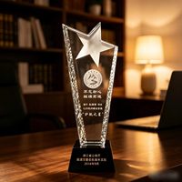 Plaque de cristal personnalisée, trophée gravé au laser, récompense d'entreprise pour souvenir de cérémonie