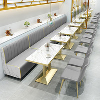 Ensemble table et chaises de banquettes semi-circulaires personnalisables en bois massif, style minimaliste moderne, pour restaurants coréens de barbecue et de fondue