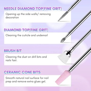 Juego de Brocas para Uñas, 7 Piezas, Brocas de Carburo de Tungsteno, Diamante y Cerámica - Product Image 2