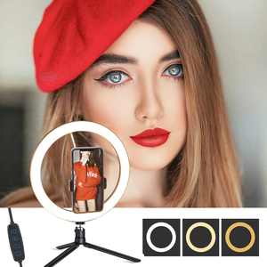 LEDEAST 10.2 LED Dimmable Desk Makeup Beauty <span class=keywords><strong>RingLight</strong></span> avec support de téléphone pour <span class=keywords><strong>iPhone</strong></span> Android Ring Light avec support - Product Image 3