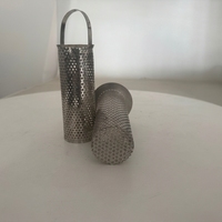 OEM SS304 316L Stainless Steel Perforated Filter Screen Cylinder Filter Element untuk Kapal Penyaring Laut