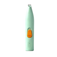 Tondeuse électrique silencieuse pour poils des pattes de chiens et chats, à piles, avec éclairage LED, outil de pédicure pour griffes de chat en plastique