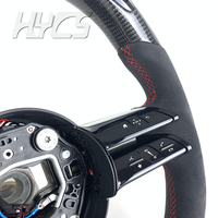Volant de voiture personnalisé pour Mercedes Benz Classe C C300, en fibre de carbone, sportif et avec éclairage LED