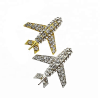 Broche en forme d'avion en strass de style mixte, livraison gratuite, bijoux pour femmes, broche pour cadeaux