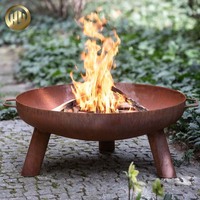 Rusty Garden Outdoor Wood Burning Portable Acero inoxidable Pizza Horno Corten Steel Fire Pit y barbacoa con componentes metálicos