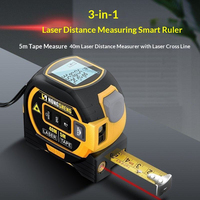 Télémètre laser 40-100m, ruban à mesurer laser numérique 5m en acier avec ligne laser pour la mesure en construction