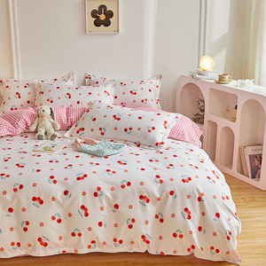 Set di Biancheria da Letto Stile Fresco, Lenzuolo e Copripiumino Singolo per Ragazze Adolescenti, 3 o 4 Pezzi per Dormitorio Universitario - Product Image 3