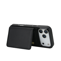 Livre Flip porte-carte en cuir téléphone couverture arrière pour Ipone 7 8 15 16 17 Pro Max RFID bloquant bandoulière téléphone sac à main étui pour les filles