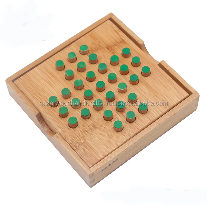 WOOD HANDICRAFTS COOL WOODEN HAND MADE SOLITAIRE GAME ITEM