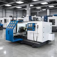 Machine de tournage CNC à double roue pour cônes d'admission de ventilateur, en acier inoxydable, automatique, haute précision, 380V 30kW