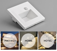 Lampe murale à LED à détecteur de mouvement pour marches d'escalier encastrée pour la maison, le bureau, en aluminium, 1W, blanc, noir, or, gris, design moderne