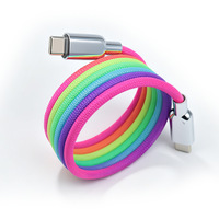 Cable de Datos Magnético Trenzado para iPhone 18, Carga Rápida PD de 240W, Cable de Carga Rápida con Puerto Tipo-C, Cable de Datos Portátil
