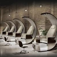 Fauteuil de manucure et pédicure électrique moderne pliable en cuir PU, inclinable, personnalisable, de haute qualité, pour spa des pieds et soins complets du corps, modèle 2026