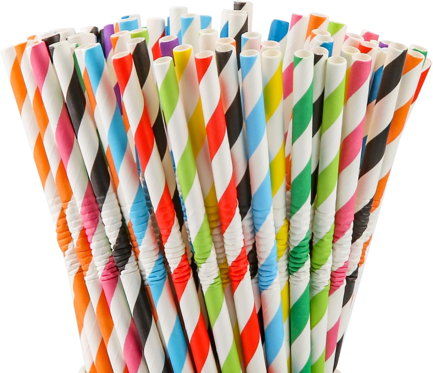 Flexible Food Grade PE PLA Coated Customizable Disposable Paper Straws for Juices/Shakes/Smoothies Birthdays/Weddings Parties