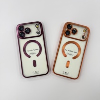 Étui de téléphone magnétique en TPU plaqué luxe avec protection d'objectif en verre pour iPhone 18 Pro Max, étui magnétique pour Samsung Galaxy S25