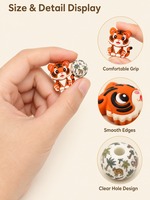 Perles en silicone de qualité alimentaire sans BPA, perles focales en vrac, perles animales 3D de dessin animé pour la fabrication de stylos perlés et de porte-clés DIY