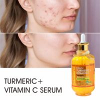 Sérum Visage Anti-Âge Bio au Curcuma, Vitamine C, Collagène et Acide Hyaluronique, Éclaircissant et Anti-Acné, à base de Glycérine Liquide