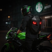 Sac à dos LED avec Yeux GTX B LOY, pour Moto, Double Écran Numérique Contrôle APP, Sac Intelligent Coupe Diamant