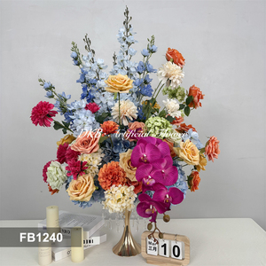 Boule de fleurs artificielles multicolores de qualité supérieure, roses, dahlias, orchidées, centre de table, boule de fleurs artificielles colorées - Product Image 2