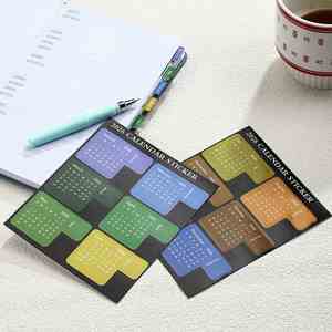 2026 Annual Calendar Flag-Shaped Self-Adhesive <b>Sticky</b> Tabs Set 12 Assorted Semi-Transparent Colors Writable Page Markers - Product Image 6