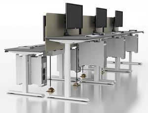 2bf3a có thể điều chỉnh chiều cao văn phòng máy tính điện động cơ kép đứng ngồi đứng bàn kim loại khung với 4 bộ nhớ cài sẵn nút - Product Image 3