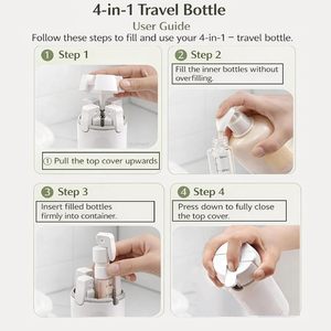 <span class=keywords><strong>Kit</strong></span> <span class=keywords><strong>de</strong></span> toilette <span class=keywords><strong>de</strong></span> <span class=keywords><strong>voyage</strong></span> blanc 4-en-1 avec étui, 4 flacons pompe anti-fuite <span class=keywords><strong>de</strong></span> 30 ml, distributeurs <span class=keywords><strong>de</strong></span> liquide rechargeables, logo personnalisé disponible - Product Image 5