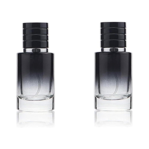 Flacons de parfum en verre personnalisés de luxe 100ml 50ml cylindriques vides rechargeables avec bouchon magnétique, impression sérigraphique, emballage en boîte - Product Image 1