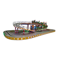 Manèges miniatures sur rail électriques personnalisés en usine, thème dessin animé, à sensations douces, pour enfants, type montagnes russes et navettes, pour fêtes foraines et carnavals