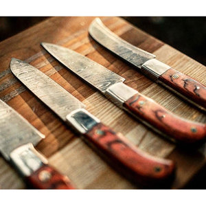 Ensemble de couteaux de chef en acier Damas de haute qualité, fabriqués à la main, vente directe d'usine, ensemble de couteaux de chef en acier Damas très vendu - Product Image 4