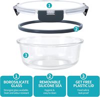 Lot de 10 contenants alimentaires en verre avec couvercles, ensemble de contenants de préparation des repas en verre hermétiques et étanches, boîtes à lunch en verre réutilisables
