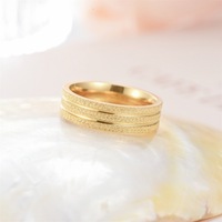 Europäische und amerikanische einfache Mode vergoldete Edelstahlringe Matte Gold Paar Fingerring Großhandel