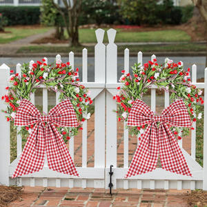 Décorations <span class=keywords><strong>de</strong></span> <span class=keywords><strong>porte</strong></span> à nœud en lin <span class=keywords><strong>de</strong></span> <span class=keywords><strong>Noël</strong></span> personnalisées et décorations d'affichage <span class=keywords><strong>de</strong></span> fenêtre <span class=keywords><strong>de</strong></span> vacances - Product Image 2