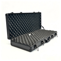 Étui de rangement pour armes à feu en aluminium avec mousse, étui à armes à feu portable en cuir, boîte à armes à feu en aluminium avec mousse personnalisée
