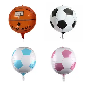 Palloncini Foil da basket 4D da 22 pollici palloncini da calcio stereoscopici decorazioni per feste di compleanno giocattoli per palloncini da calcio per bambini