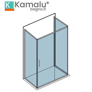 Kamalu K410NS scatola 3 lati 80x130x80 apertura scorrevole in vetro opaco per docce - Product Image 4