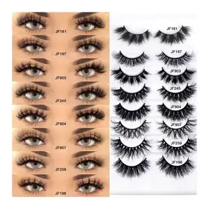 Natural Eyelashes Wholesale 5d Fluffy Full Strip Faux Mink Eyelashes Black Cotton Band False Eye Lashes