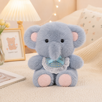 Peluche personnalisée OEM Éléphant Bleu 19,5 cm, jouet en peluche doux, certifié EN71 CE, adorables peluches pour enfants, cadeau pour bébé